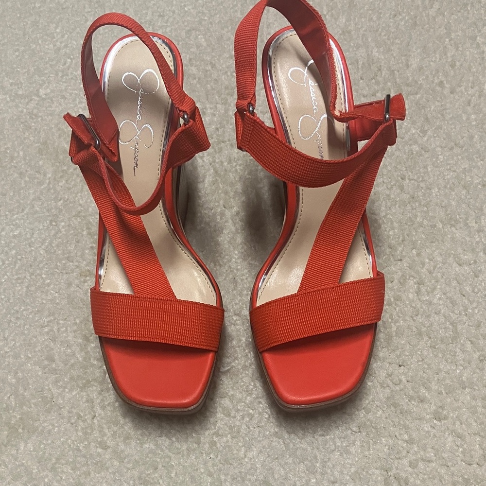 Jessica Simpson Bold Burnt Orange Sandals